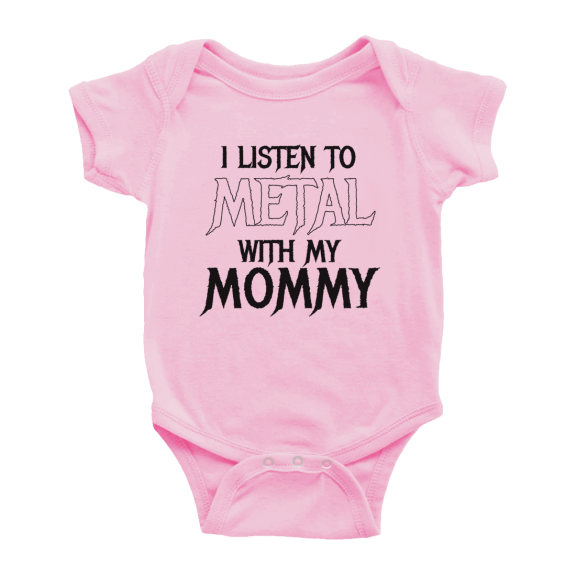 I Listen to Metal with My Mommy Cute Newborn Infant Baby Girl Boys Romper