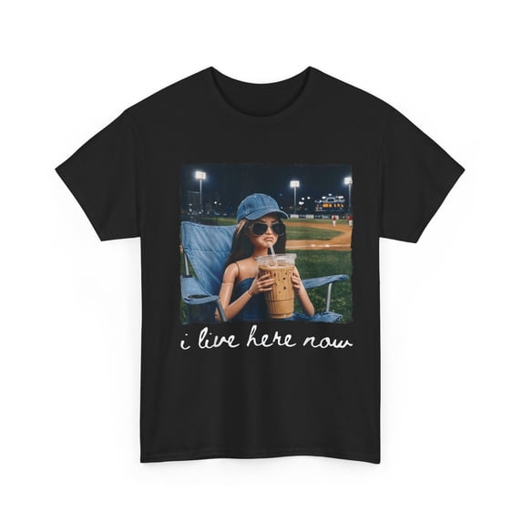I Live Here Now Baseball Softball Ballfield T-Shirt