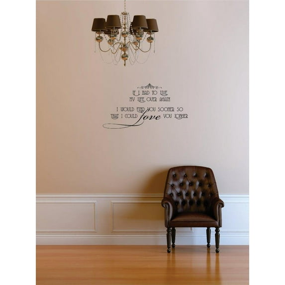 If I Had To Live My Over Again I Would Find You Sooner So That Princess Queen Sweet Dreams Bedtime Unicorn Lovely Dear Dream Decorating Ideas Girl Boy Wall Decal Sticker - Size: 16 Inch x 29 Inch