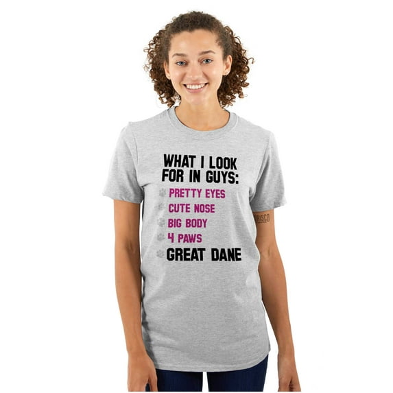 I Look For In Guys Great Dane Lover Women's Plus Size Graphic Tee Brisco Brands 2X