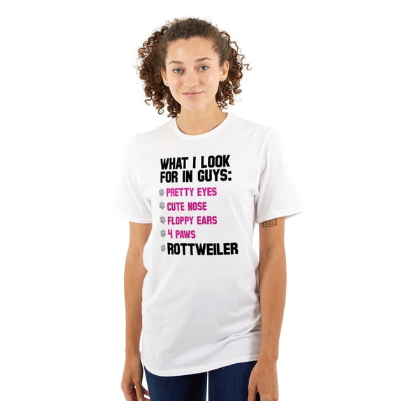 I Look For In Guys Rottweiler Lover Women's Plus Size Graphic Tee Brisco Brands 5X