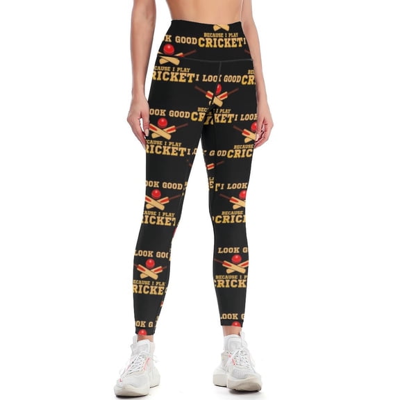 I Look Good Because I Play Cricket Funny Cricketer Leggings Clothing fitness sports for Womens Leggings