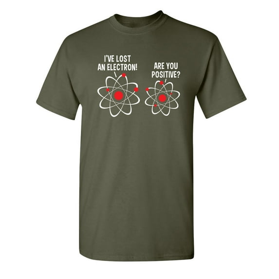 I Lost An Electron Are You Positive Sarcastic Graphic Tees Humorous Gift For Teachers Chemistry Lovers Nerds Christmas Funny T Shirt For Men