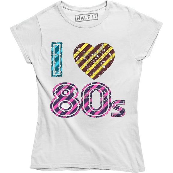 I Love 1980s 80s Music Retro Party Fancy Dress Ladies Women's T-Shirt