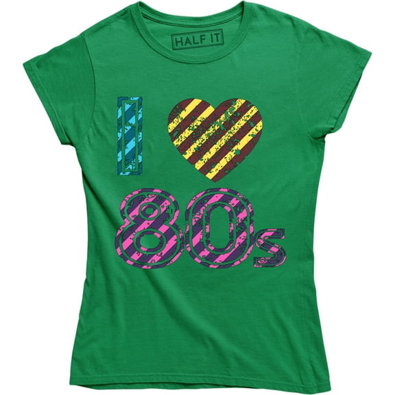 I Love 1980s 80s Music Retro Party Fancy Dress Ladies Women's T-Shirt