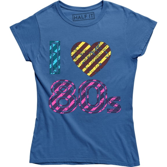 I Love 1980s 80s Music Retro Party Fancy Dress Ladies Women's T-Shirt