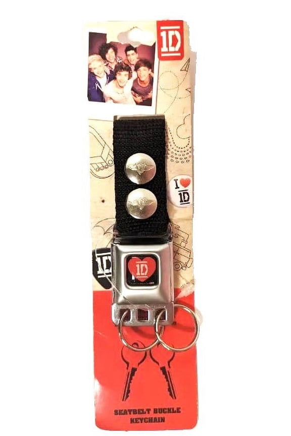 I Love 1D Seatbelt Buckle Keychain