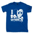 thumbnail image 1 of I Love 80s Horror Movies T-Shirt Halloween Jason Voorhees Tee,Royal Bue Color,Size L, 1 of 5
