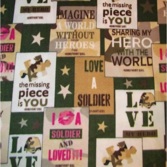 I Love A Solider Fleece Fabric