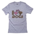 thumbnail image 1 of I Love All Dogs - Cute Brown & Pink Paws Heart Men's Grey T-Shirt, 1 of 2
