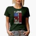 thumbnail image 1 of I Love America Forever with USA Flag, Military Green T-Shirt, 2XL, 1 of 5