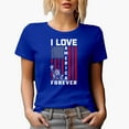 thumbnail image 1 of I Love America Forever with USA Flag, Royal Blue T-Shirt, 2XL, 1 of 5