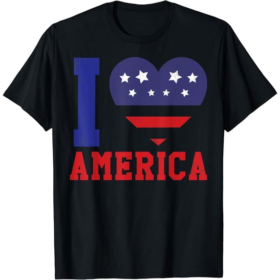 I Love America Funny USA Independence 4th Of July Graphic T-Shirt
