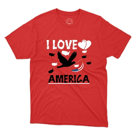 I Love America With USA Flag Shirt Patriotic Gift Election Printed Unisex Shirt