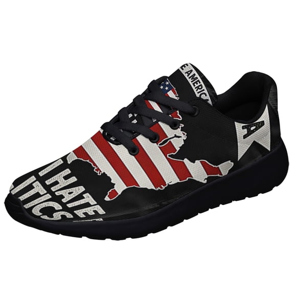 I Love America and I Hate Politics Shoes Sneakers Black Size 10.5