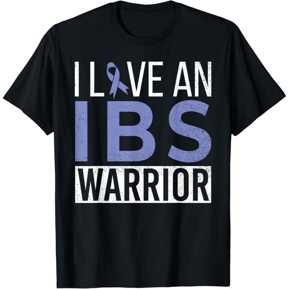 I Love An IBS Warrior Irritable Bowel Syndrome IBS Awareness T-Shirt men and women can wear, black, white, gifts