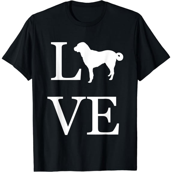 I Love Anatolian Shepherd Dog Lover White Graphic Pet Owner T-Shirt