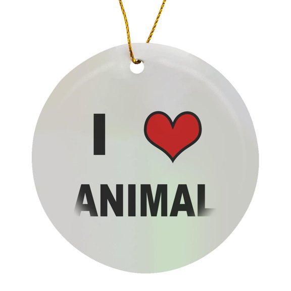 3drose, I Love Animals, Circle Porcelain Ornament