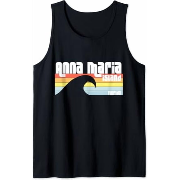 I Love Anna Maria Island Florida Fl Atlantic Ocean Wave Tank Top Size S-3XL