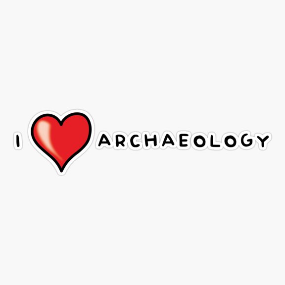 I Love Archaeology History Digging Sticker
