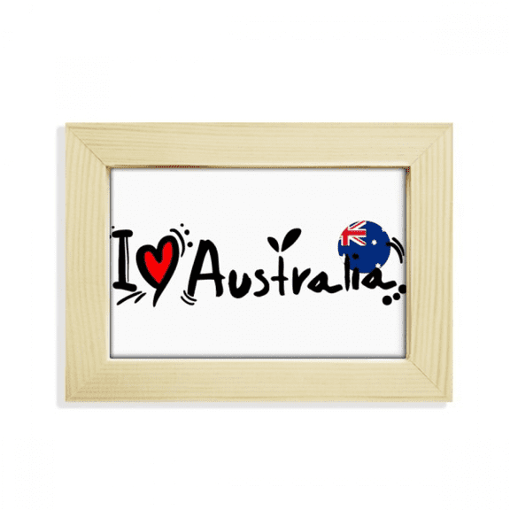 I Love Australia World Flag Heart Desktop Decorate Photo Frame Picture Art Painting 5x7 inch
