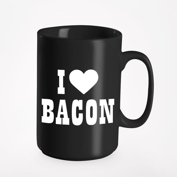 I Love Bacon. Artsy, Black 15oz Ceramic Mug