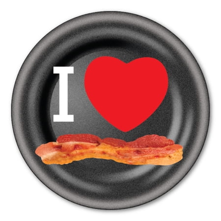 I Love Bacon Circle Button with Magnetic Badge Back