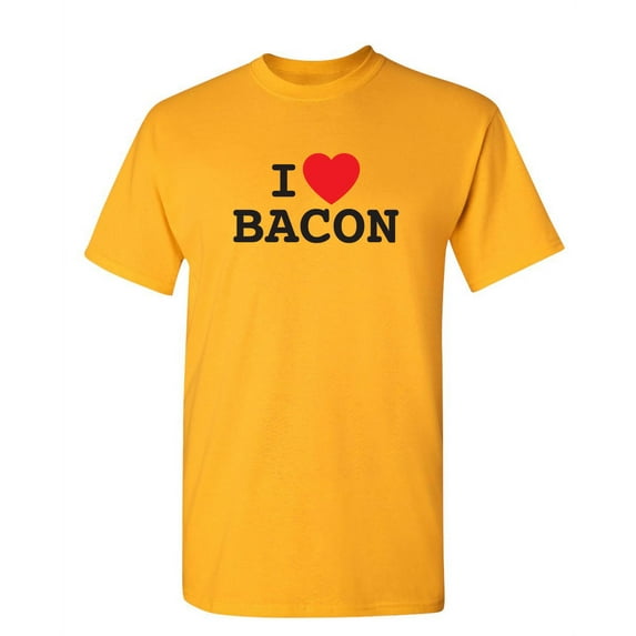 I Love Bacon Novelty Humor Graphic Tees Casual Apparel Sarcastic Tshirt Gift For Party Birthdays Food Lover Funny T Shirt For Men