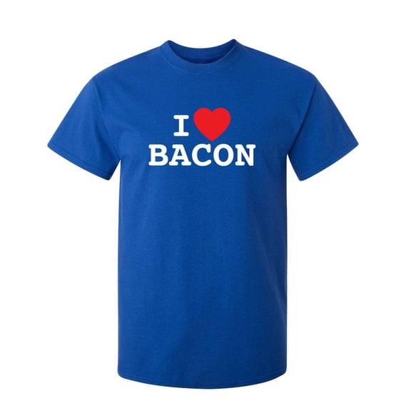 I Love Bacon Novelty Humor Graphic Tees Casual Apparel Sarcastic Tshirt Gift For Party Birthdays Food Lover Funny T Shirt For Men
