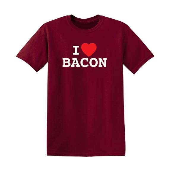 I Love Bacon Novelty Humor Graphic Tees Casual Apparel Sarcastic Tshirt Gift For Party Birthdays Food Lover Funny T Shirt For Men