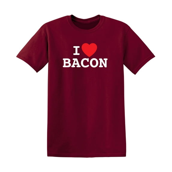 I Love Bacon Novelty Humor Graphic Tees Casual Apparel Sarcastic Tshirt Gift For Party Birthdays Food Lover Funny T Shirt For Men