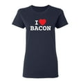 thumbnail image 1 of I Love Bacon Sarcastic Novelty Gift Idea Adult Humor Funny Women's Casual Tees, 1 of 3