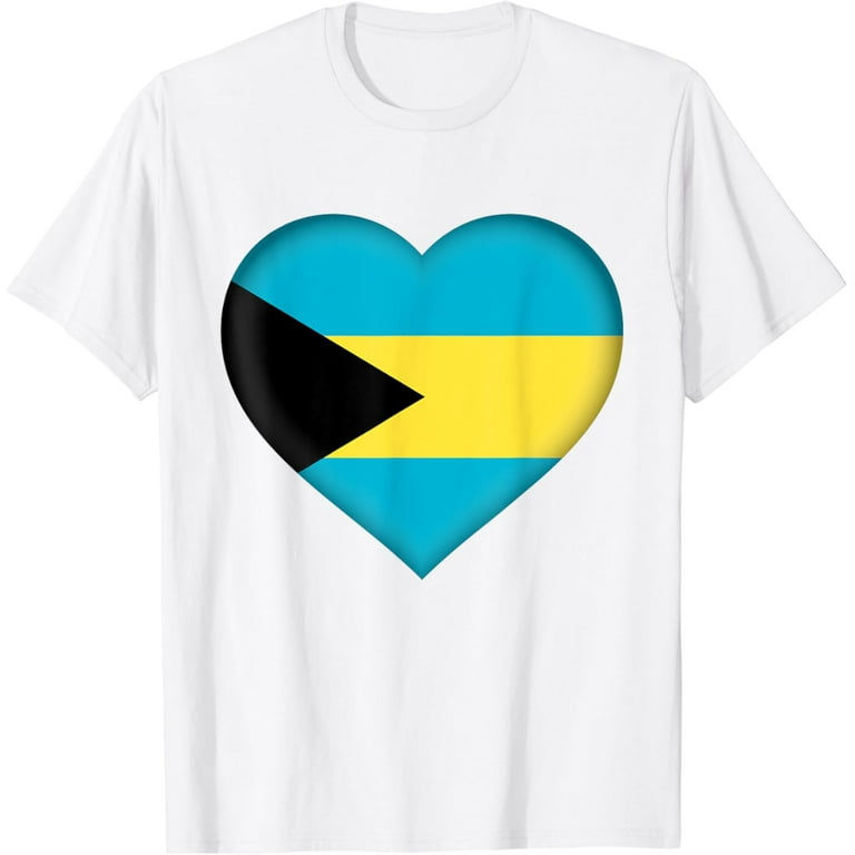 I Love Bahamas T-Shirt | Bahamian Flag Heart Outfit I Love Bahamas T-Shirt | Bahamian Flag Heart Outfit