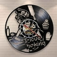 thumbnail image 1 of I Love Baking Quote Wall Clock Decorative Kitchen Clock Cooking Art Wall Decor Girl with Rolling Pin Cake Dessert Vintage Clock, 1 of 7