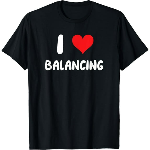 I Love Balancing - Heart - Balance Beam Gym Gymnast T-Shirt