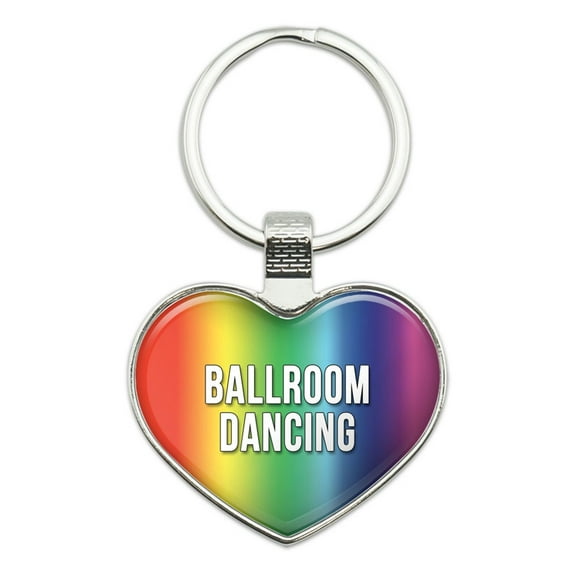 I Love Ballroom Dancing Heart Metal Key Chain