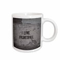 thumbnail image 1 of 3drose, I Love Basketball, Black Lettering on Street Pavement Picture, 15oz Mug, 1 of 6