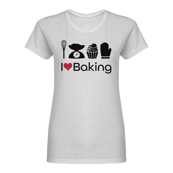 I Love Beaking Shaped T-Shirt Women -Image by Shutterstock, Female Medium