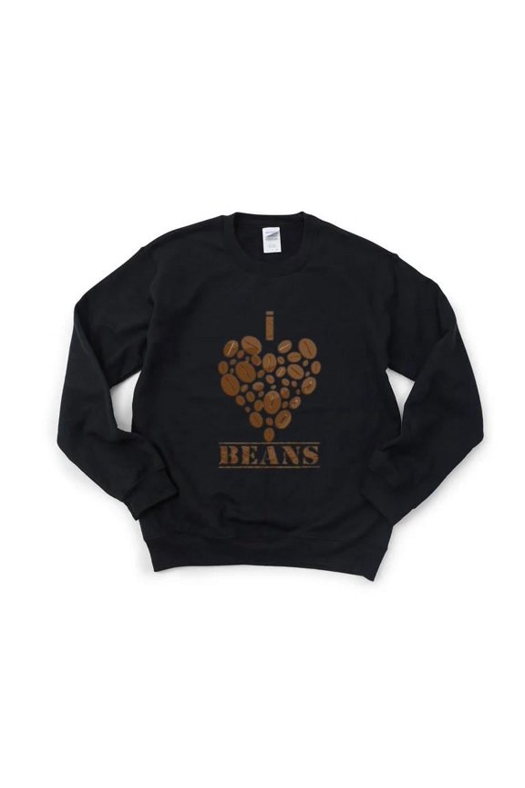 I Love Beans Funny Simple Food Humor Minimalist Graphic Kidney Pinto Soy Sweatshirt, for men & women, up to size 5XL