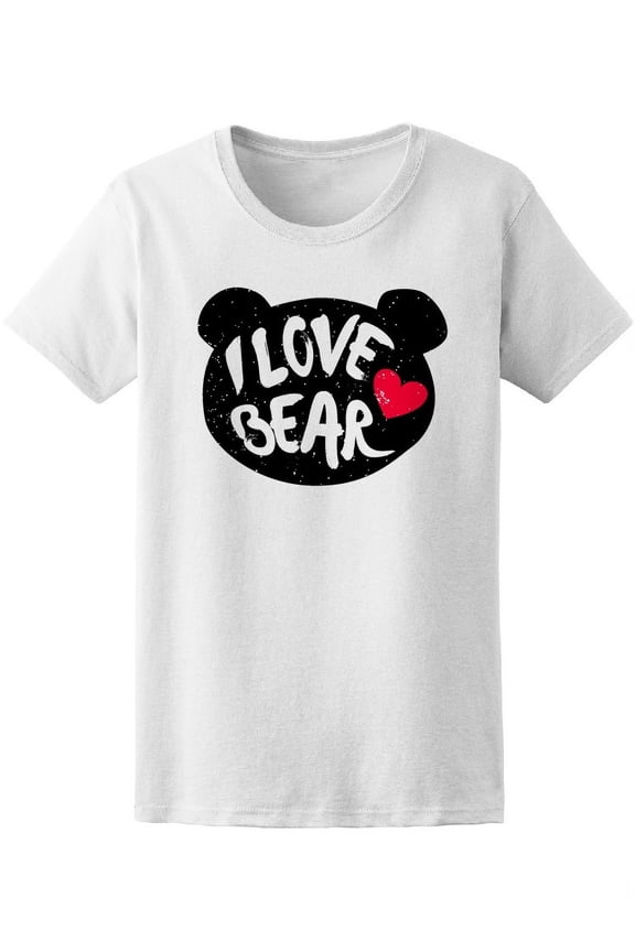 I Love Bear Heart Silhouette T-Shirt Women -Image by Shutterstock, Female x-Large