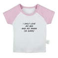 thumbnail image 1 of I Only Love my Bed and My Mama Funny T shirt For Baby, Newborn Babies T-shirts, Infant Tops, 0-24M Kids Graphic Tees Clothing (Short Pink Raglan T-shirt, 18-24 Months), 1 of 4