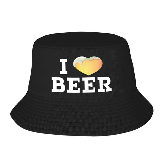 I Love Beer Pattern Bucket Hat For Womens And Mens Outdoor Beach Fisherman Hat Sun Hat