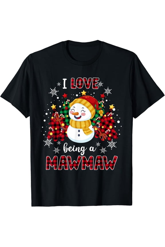 I Love Being A Mawmaw Snowman tree T-Shirt Tshirt All Size S-5XL