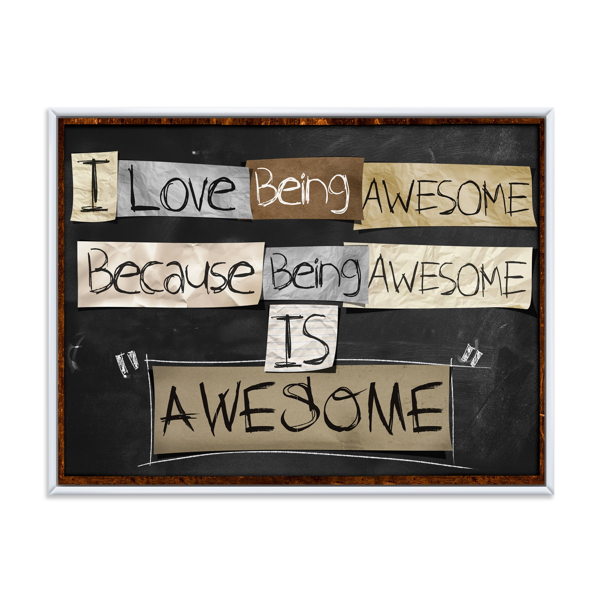 I Love Being Awesome School Quotes 20 in x 12 in Framed Painting Canvas Art Print, by Designart