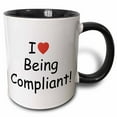 thumbnail image 1 of 3drose, I Love Being Compliant, 15oz Two-tone Black Mug, 1 of 6