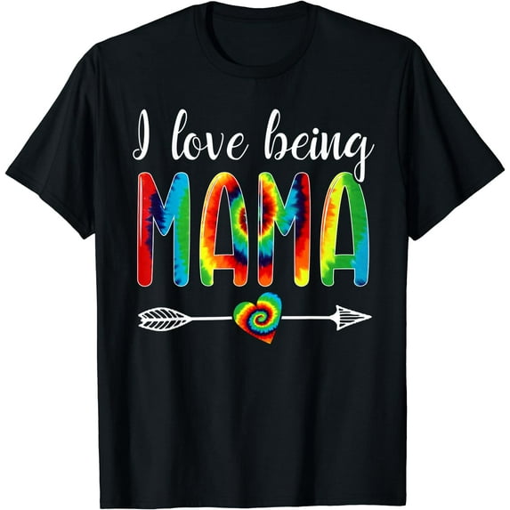I Love Being Mama Tie Dye Grandma Family Matching T-Shirt Black 3X-Large