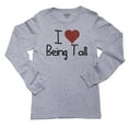 thumbnail image 1 of I Love Being Tall With Big Red Heart Girl's Long Sleeve Grey T-Shirt, 1 of 2