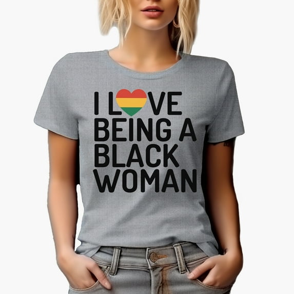 I Love Being a Black Woman, Black History Month Merch Gift, Heather Grey T-Shirt, XL