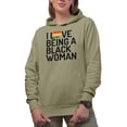 thumbnail image 1 of I Love Being a Black Woman, Black History Month Merch Gift, Sand Hooded Sweatshirt or Hoodie, Medium, 1 of 5