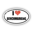 thumbnail image 1 of I Love Benchmarking I Heart Euro Oval Sticker Vinyl 3M Decal 3 In x 5 In, 1 of 3